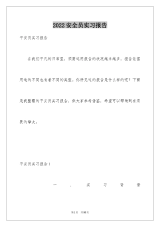 2024安全员实习报告_4