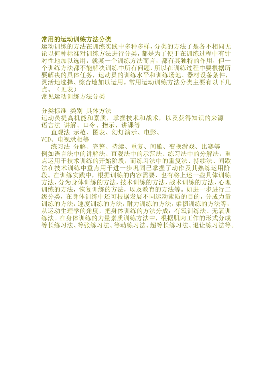 常用的运动训练方法分类_第1页