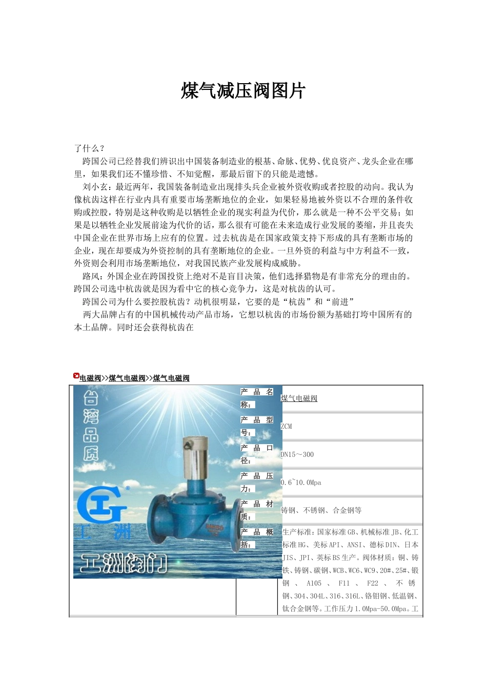 煤气减压阀图片_第1页