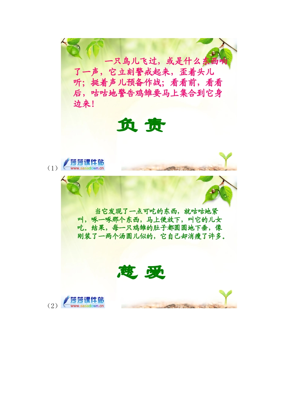 小学语文四年级上册《母鸡》教学设计_第3页
