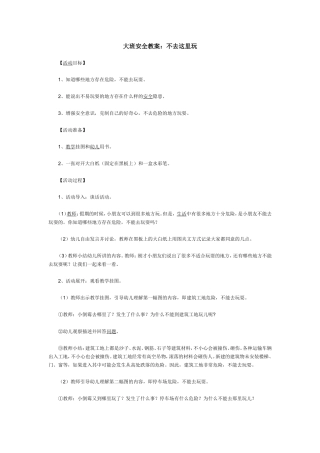 大班安全教案：不去这里玩