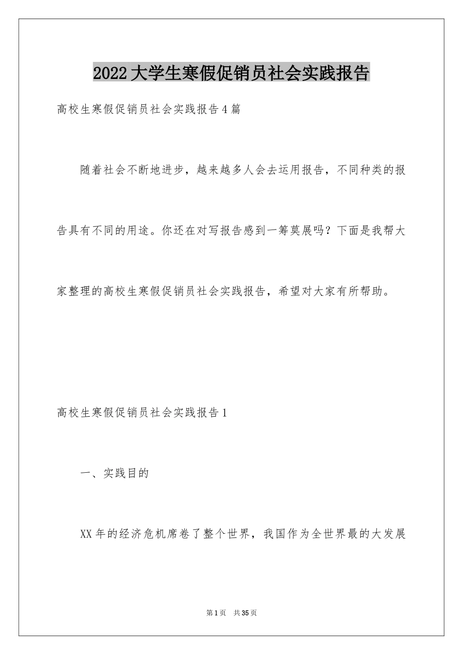 2024大学生寒假促销员社会实践报告_4_第1页