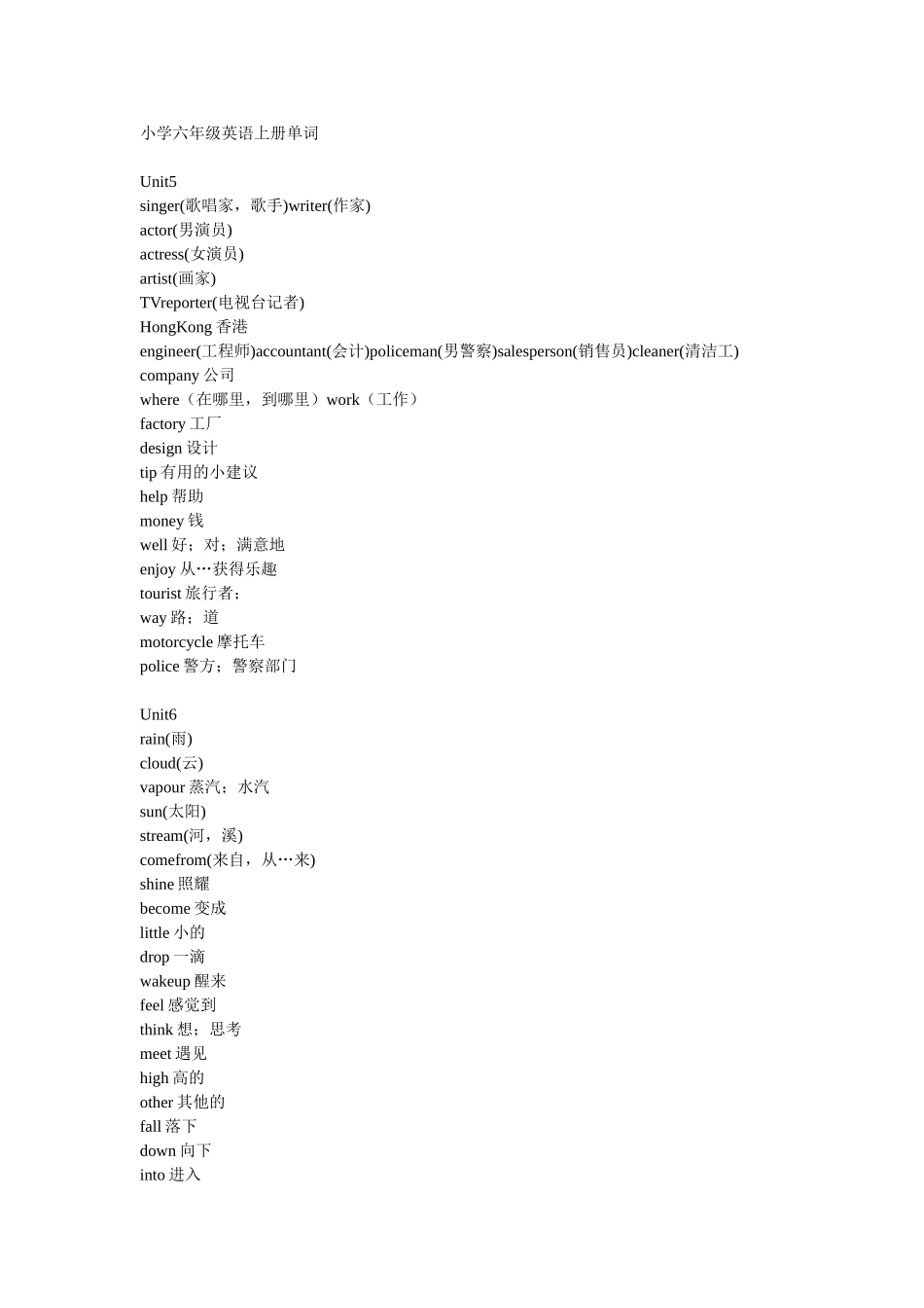 英语单词五六单元_第1页