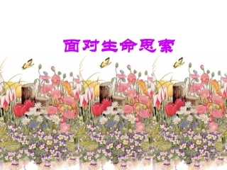 面对生命的思索