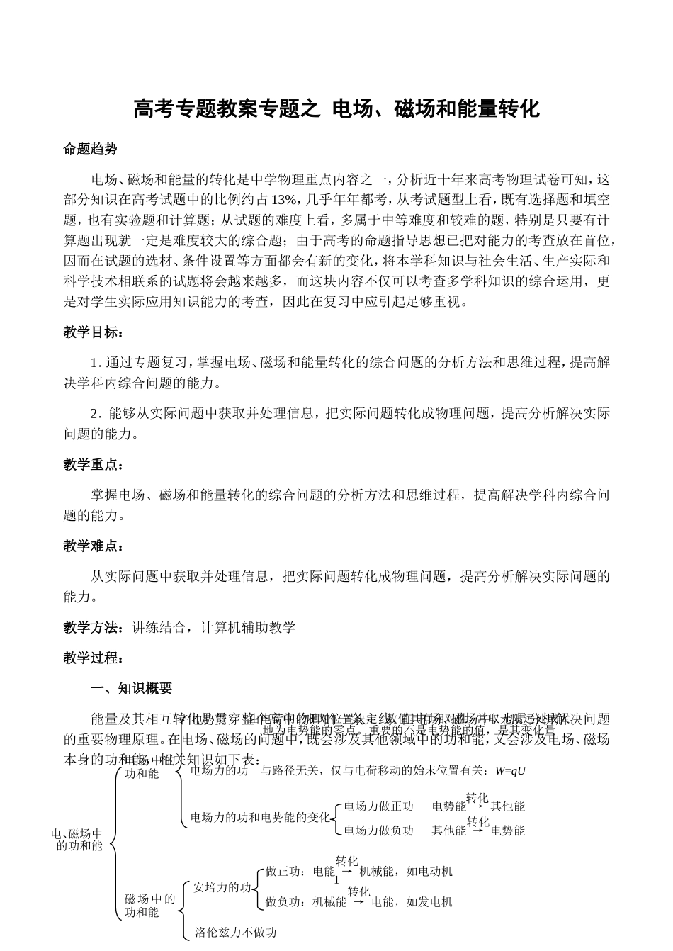 电场、磁场和能量转化问题_第1页