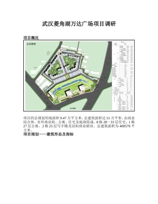 武汉菱角湖万达广场项目调研