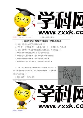考题解析比对--呼吸系统的组成