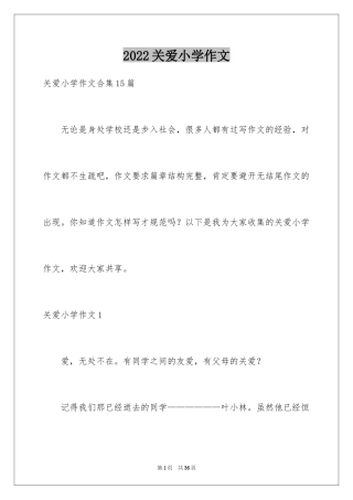 2024关爱小学作文_9