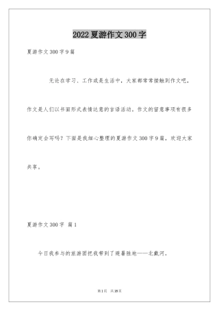 2024夏游作文300字