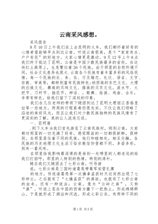 云南采风感想。
