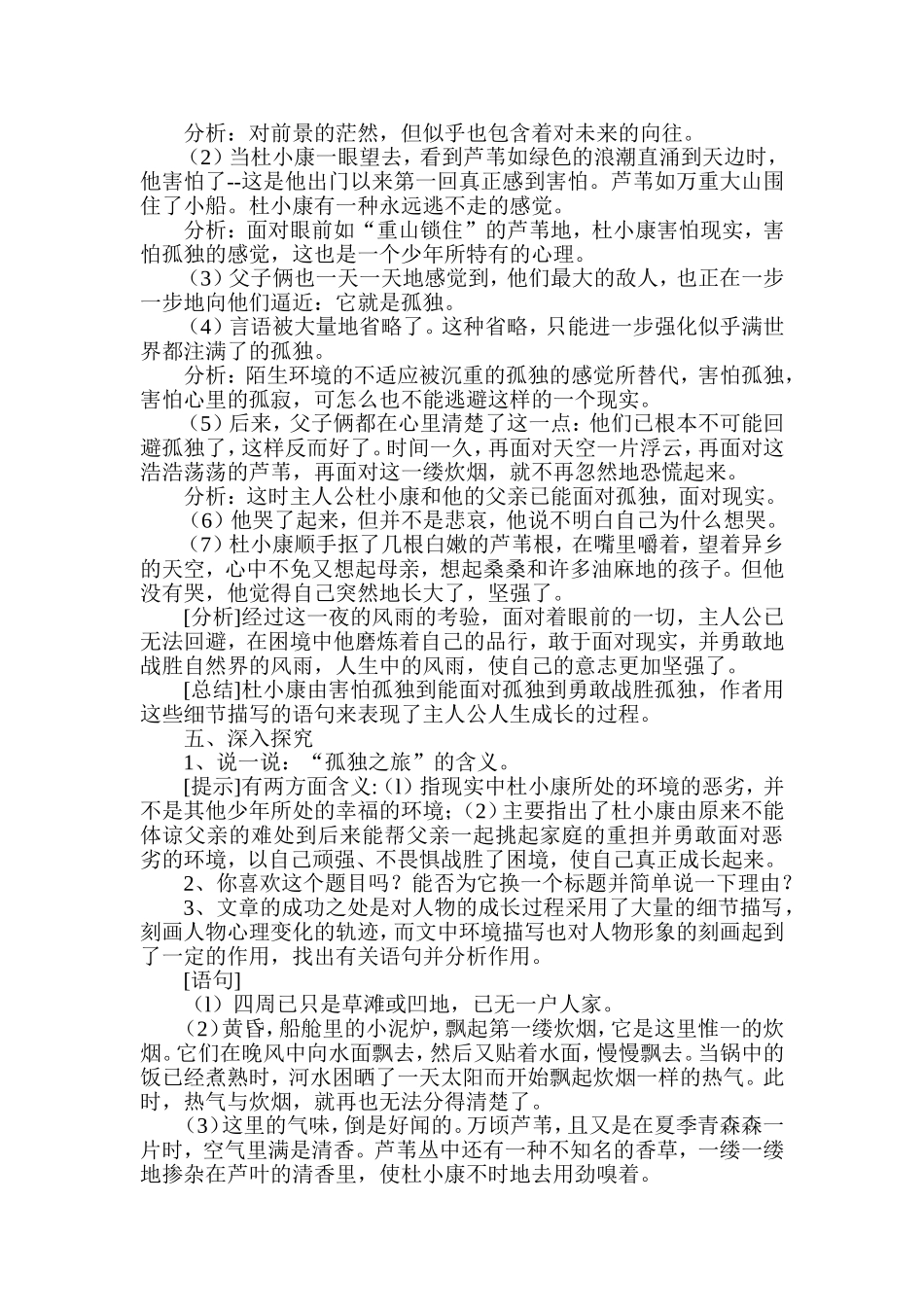 孤独之旅教学设计_第2页