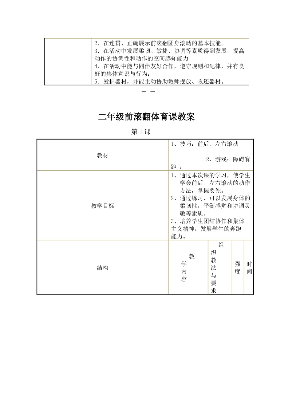 水平一前滚翻单元教学设计_第3页