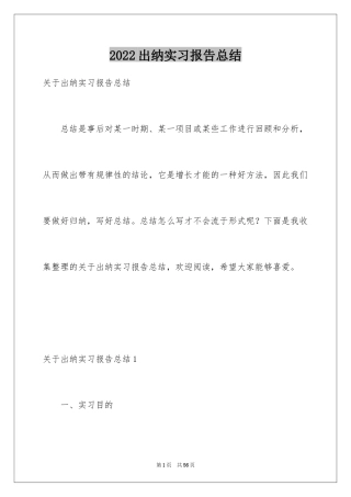 2024出纳实习报告总结_2