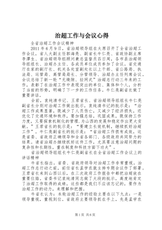 治超工作与会议心得