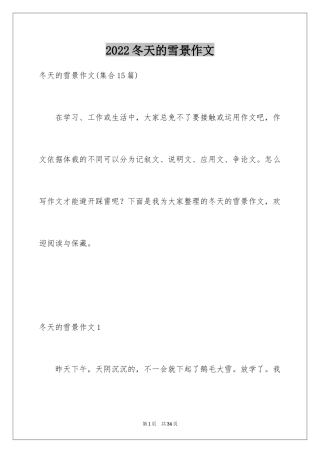 2024冬天的雪景作文_16