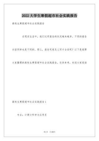 2024大学生寒假超市社会实践报告_1