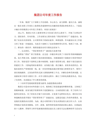 集团公司年度工作报告 