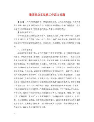 集团党总支党建工作范文五篇 