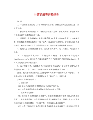 计算机病毒实验报告 