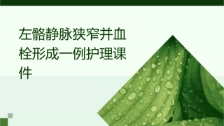 左骼静脉狭窄并血栓形成一例护理课件