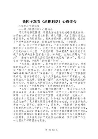 桑园子观看《巡视利剑》心得体会