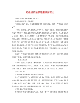 纪检组长述职述廉报告范文 