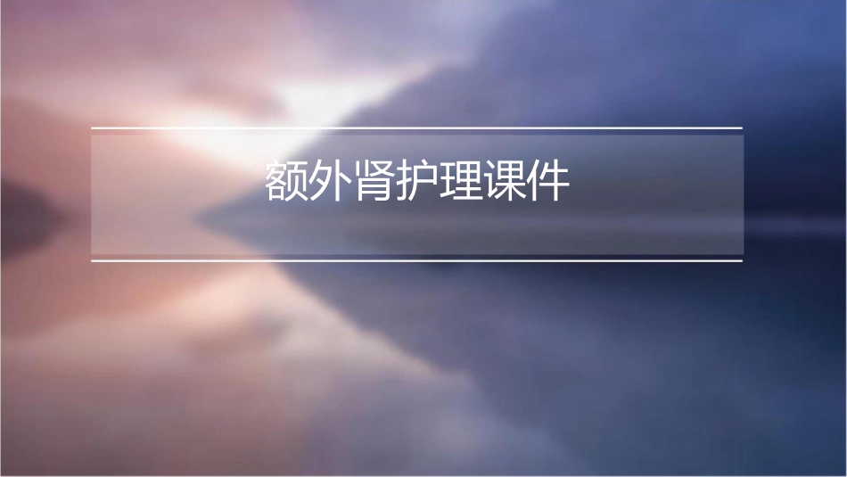 额外肾护理课件_第1页