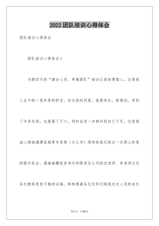 2024团队培训心得体会_2