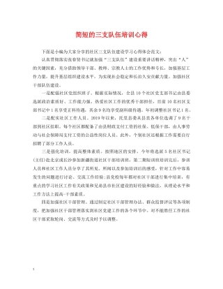 简短的三支队伍培训心得 
