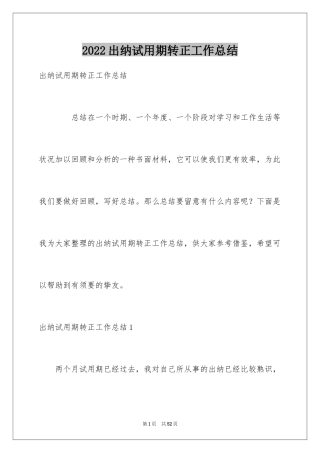 2024出纳试用期转正工作总结_11