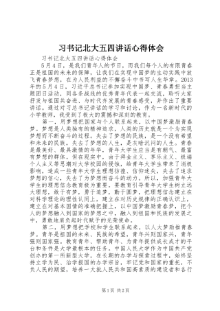 习书记北大五四讲话心得体会