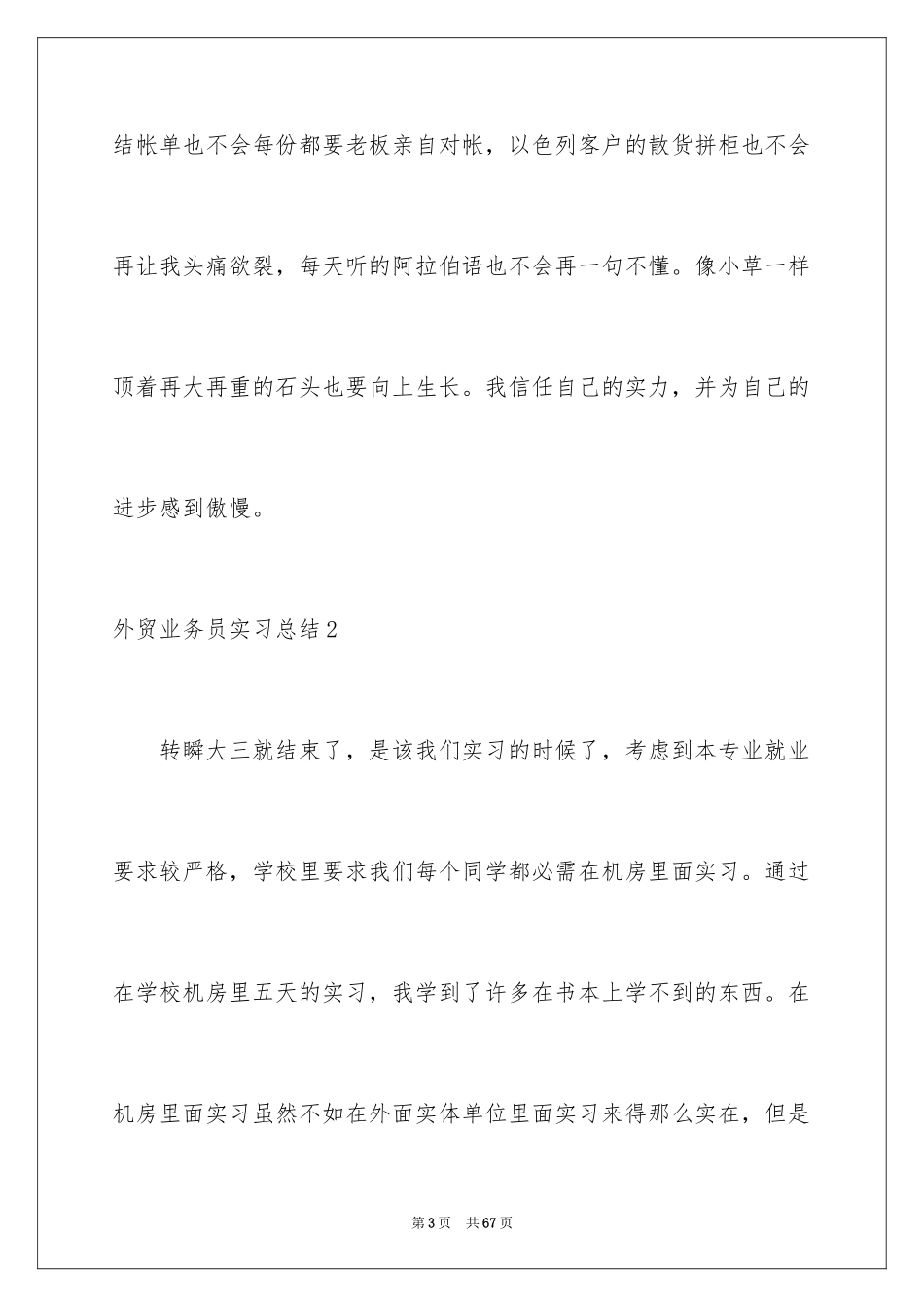 2024外贸业务员实习总结_7_第3页
