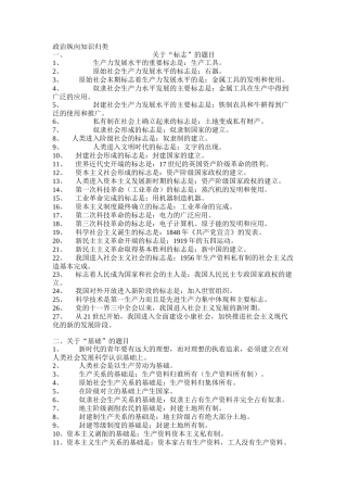 政治纵向知识归类