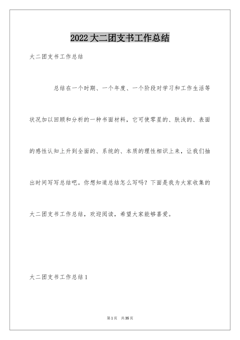 2024大二团支书工作总结_第1页