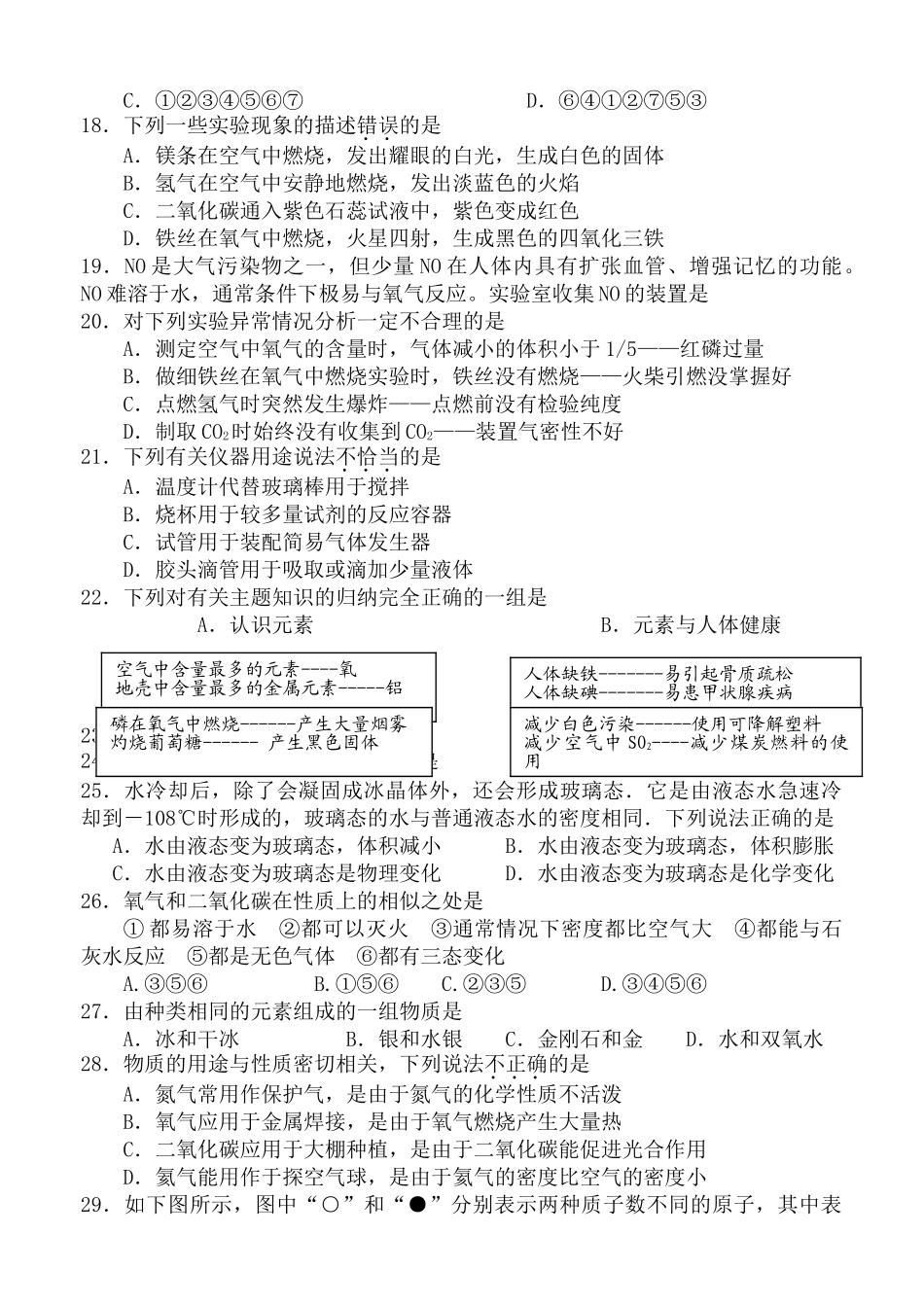 江苏省苏州市工业园区20102011九级化学第一学期期中试卷 沪教版 _第3页