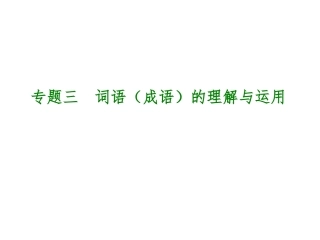 中考语文专题复习【3】词语（成语）的理解与运用课件