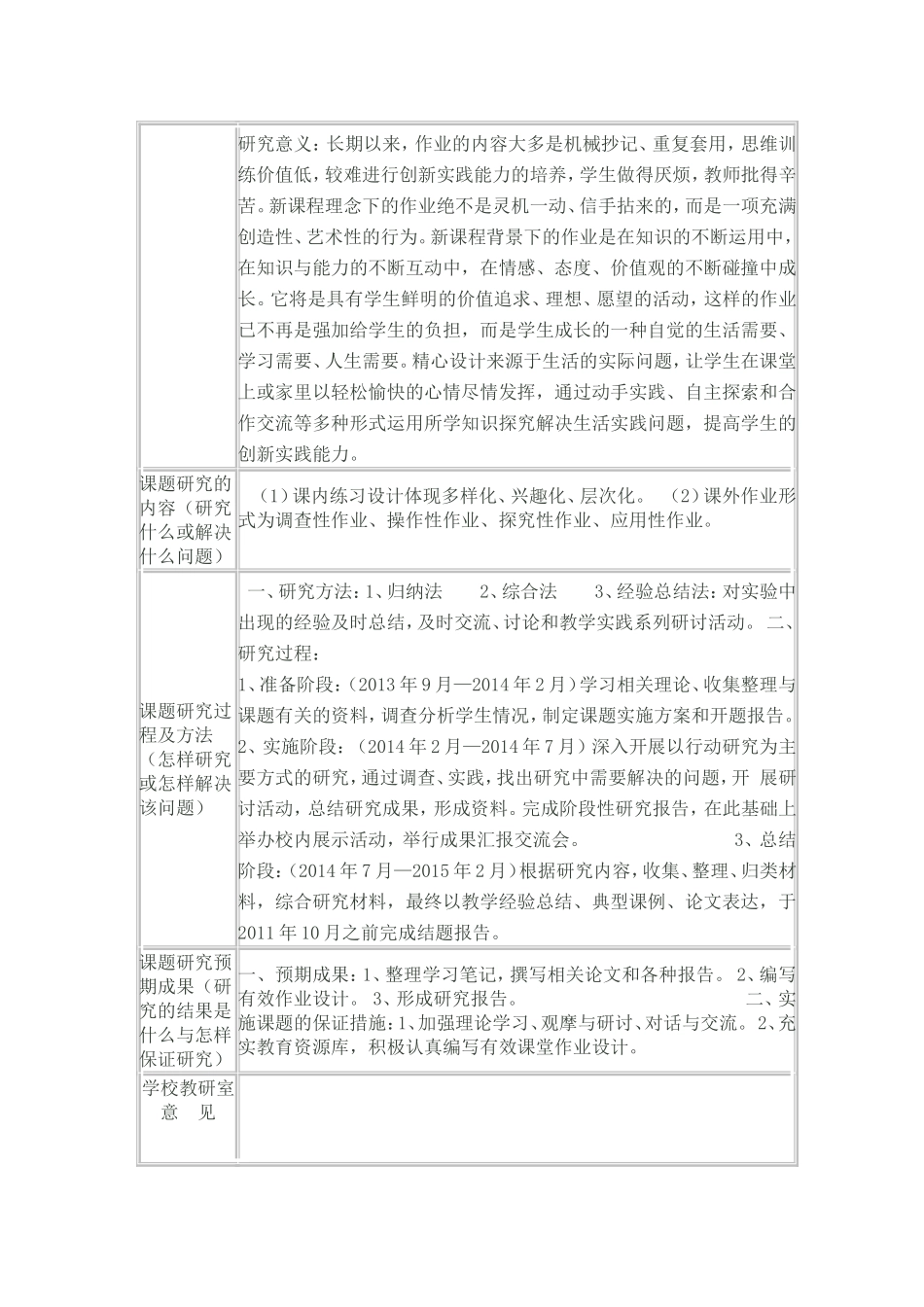 三张一中个人课题申报表2_第2页