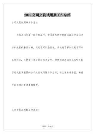 2024公司文员试用期工作总结_7