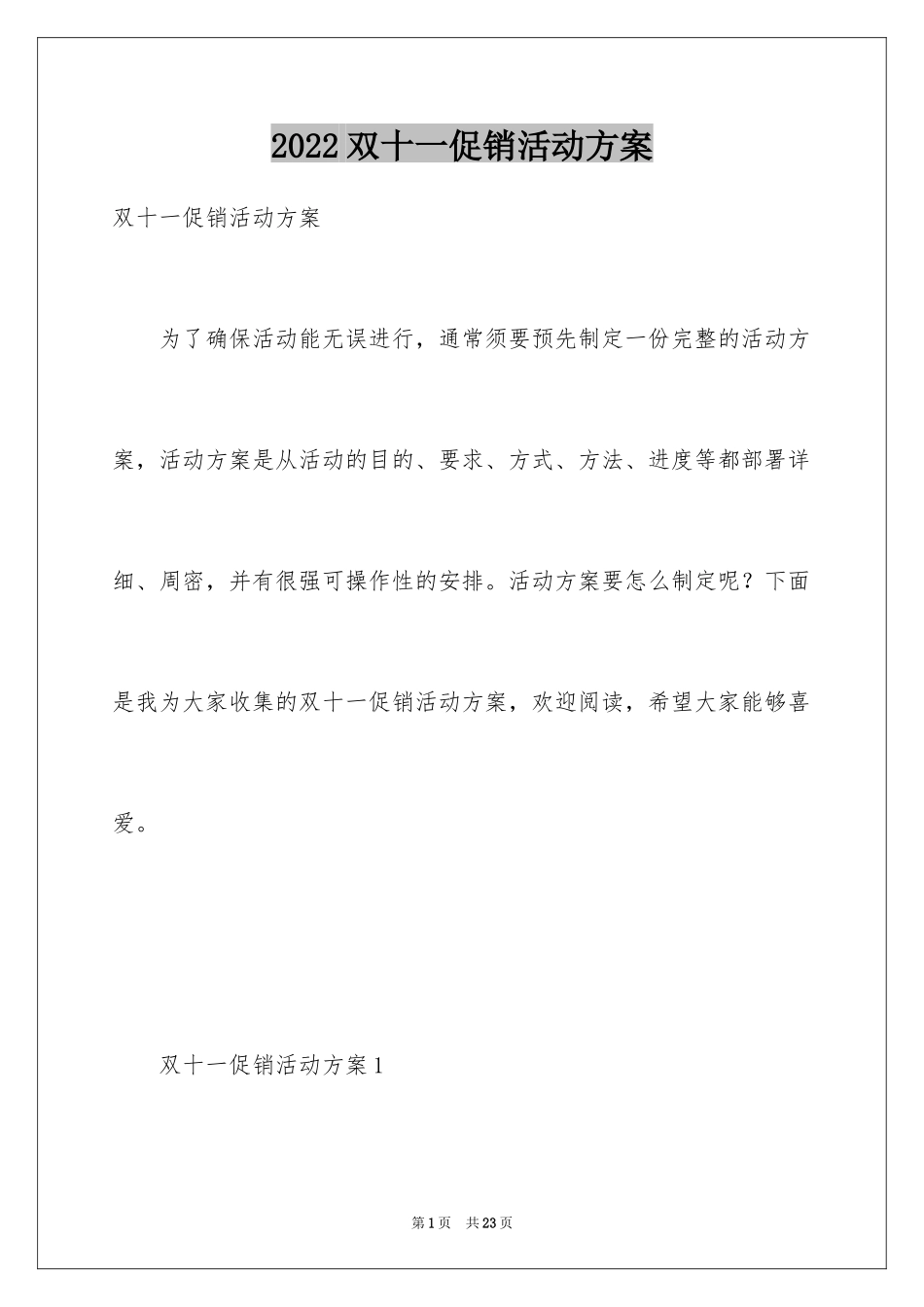 2024双十一促销活动方案_第1页