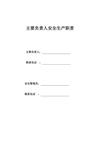 21版新安全生产法下的主要负责人安全生产职责-详细版