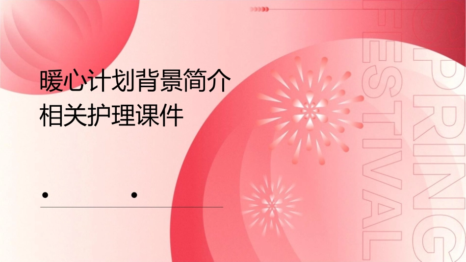 暖心计划背景简介相关护理课件_第1页