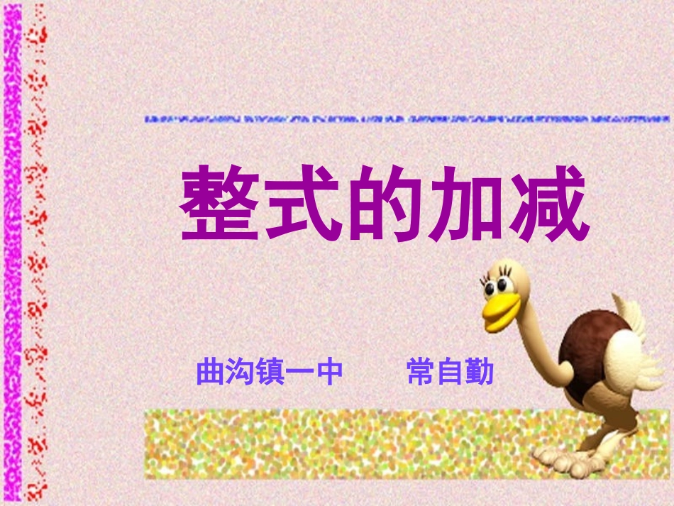 整式的加减讲课课件_第1页