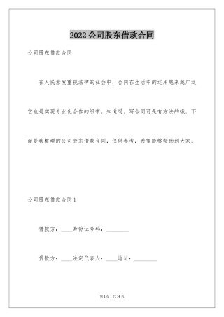 2024公司股东借款合同_1
