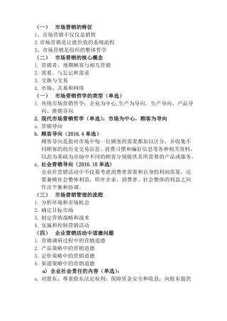 自考场营销学必过重点