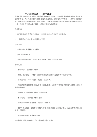 中班科学活动——林中漫步
