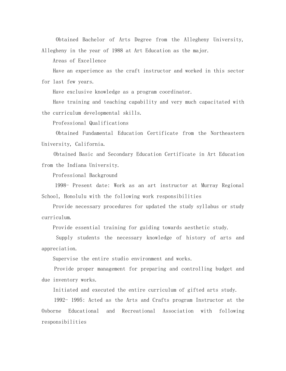 教师求职英文简历模板 _第3页