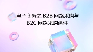 电子商务之B2B网络采购与B2C网络采购课件