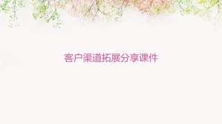 客户渠道拓展分享课件