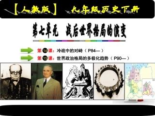 九年级历史下册第14课：冷战中的对峙