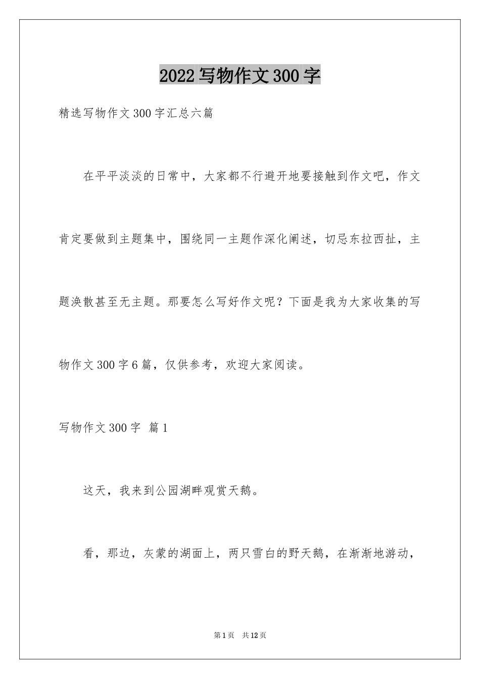 2024写物作文300字_204_第1页